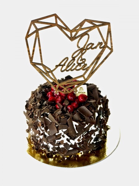 Cake-topper-MDF-chapado-de-nogal-con-pinchos-de-metacrilato